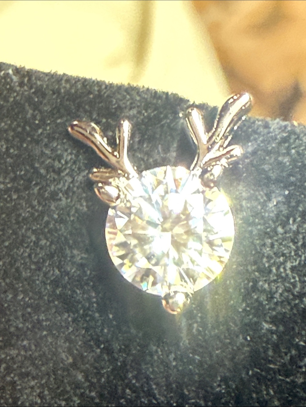 GRA CERTIFIED MOISSANITE DIAMOND REINDEER Earrings 925 Sterling Silver 2CT total - Picture 2 of 10